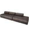 Canapé droit convertible 5 places - velours côtelé - marron KIM32LIN29