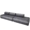 Canapé droit convertible 5 places - velours côtelé - gris KIM32LIN85