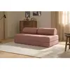 Canapé droit convertible 3 places - velours côtelé - rose KIM3LIN62