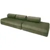 Canapé droit convertible 5 places - velours côtelé - vert KIM32LIN37
