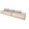 Canapé droit convertible 5 places - velours côtelé - beige KIM32LIN03