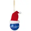 1001kdo - Boule de noel bleu avec bonnet