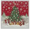 GENERIQUE Tissu carré jacquard 48x48 magie de Noël(...) - magie rouge