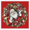 GENERIQUE Tissu carré jacquard 48x48 Père Noël(...) - CLAUS ROUGE