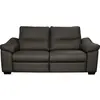 Venesetti Canapé 2 places en 100% tout cuir épais italien vachette HAMBOURG, couleur anthracite