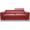 Venesetti Canapé 3 places convertible en cuir rouge foncé