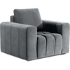 Venesetti Fauteuil 1 place en velours gris