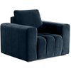 Venesetti Fauteuil 1 place velours bleu foncé