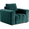 Venesetti Fauteuil 1 place en velours vert