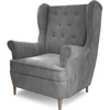 Venesetti Fauteuil 1 place en velours gris