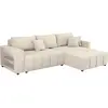 Palozi Sofa Canapé d'angle convertible tissu chenille 3 places - trocadero - beige