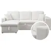 Habitat et Jardin Canapé d'angle bouclettes convertible/reversible "Axel" - 3 Places - Blanc 64 x 58 x 70 cm, Blanc.