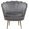 Habitat et Jardin Fauteuil en velours "Floria" - 75 x 68 x 77.5 cm - Gris