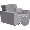 Fauteuil convertible en velours côtelé "Clivia" - Gris