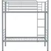 HABITAT ET JARDIN Lit superposé "ADAM" - 90 x 190 cm - Métal - Gris