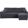 Habitat et Jardin Canapé d'angle en velours côtelé convertible/réversible "Axel" - 3 places - Gris