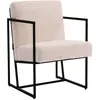 palozi home Fauteuil "Kennedy" en métal avec tissu bouclette- 73. 5 x 75.5 x 81 cm - Crème