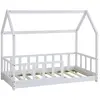 Habitat et Jardin Lit cabane en bois "Charlotte" - Blanc - 80 x 160 cm