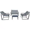 Salon de jardin "Jules" - 4 places - Gris/Noir