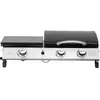 Habitat et Jardin Plancha gaz avec couvercle "Rasio" - 7.5 KW - 3 brûleurs - Noir