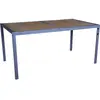 Table de jardin métal imitation bois tossa - 160 x 90 x 75 cm - marron