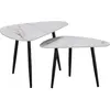 Lot de 2 tables basses gigognes en céramique "Terra" - 49 x 79 x 56 cm...