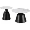 Lot de 2 tables basses gigognes en céramique "Vulca" - 70 x 70 x 43 cm...