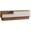 Meuble TV en bois "Barko" - 160 x 35 x 35 cm - Pin atlantiqueBlanc