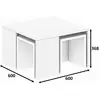 Ensemble de tables basses en bois "Ortanca" - 60 x 60 x 37 cm - Blanc