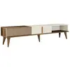 Meuble TV en bois "Milan" - 180 x 35 x 40 cm - Crème de noix