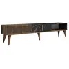 Meuble TV en bois "Milan" - 180 x 35 x 40 cm - NoyerNoir