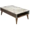 Table basse en bois "Milan" - 105 x 60 x 34 cm - Noyer Blanc