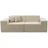 Canapé droit en tissu texturé "Lusso" - 3 places - Beige