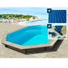 Piscine bois " Brazilia 144 "  5.86 x 3.86 x 1.44 m - Bâche à bulles 1...