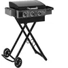 Plancha à gaz avec chariot pliable et portable "Firo" - 7,5 kw - Noir