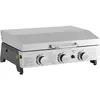 Plancha À Gaz Avec 3 Bruleurs Et Couvercle En Métal "fasto" - 7,5 Kw -