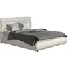 Lit double avec coffre en velours "Chamonix" - 160 x 200 cm - Beige