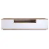 Meuble TV en bois "FR7" - 180 x 44 x 44 cm - Pin atlantique Blanc