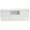 Meuble TV en bois "Vanguard" - 160 x 29 x 42 cm - Blanc naturel
