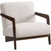 Fauteuil intérieur scandinave en bois et tissu "Lena" - Beige