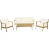 Salon de jardin en bois avec coussins inclus "Chilwell" - 5 places - B...