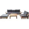 Salon de jardin en bois avec coussins inclus "Bellingham" - 5 places -...