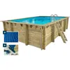 Piscine bois rectangle " Panama 130 "- 6.20 x 4.10 x 1.45 m + Bâche à ...