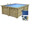 Piscine bois rectangle " Zanzibar "- 3.50 x 2.30 x 1.24 m - Bâche à bu...