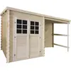 Abri de jardin en bois avec auvent "Montval" - 14 m² - 28 mm