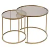 Lot de 2 tables basses en métal "Aurum" - 80 x 80 x 43 cm - Or Bronze