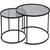 Lot de 2 tables basses en métal "Aurum" - 80 x 80 x 43 cm - Noir Gris