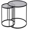 Lot de 2 tables basses en métal "Aurum" - 60 x 60 x 43 cm - Noir Gris
