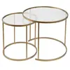 Lot de 2 tables basses en métal "Aurum" - 80 x 80 x 43 cm - Or Transpa...