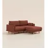 Canapé d'angle 3 places - Tissu Terracotta - Design et confortable - F...
